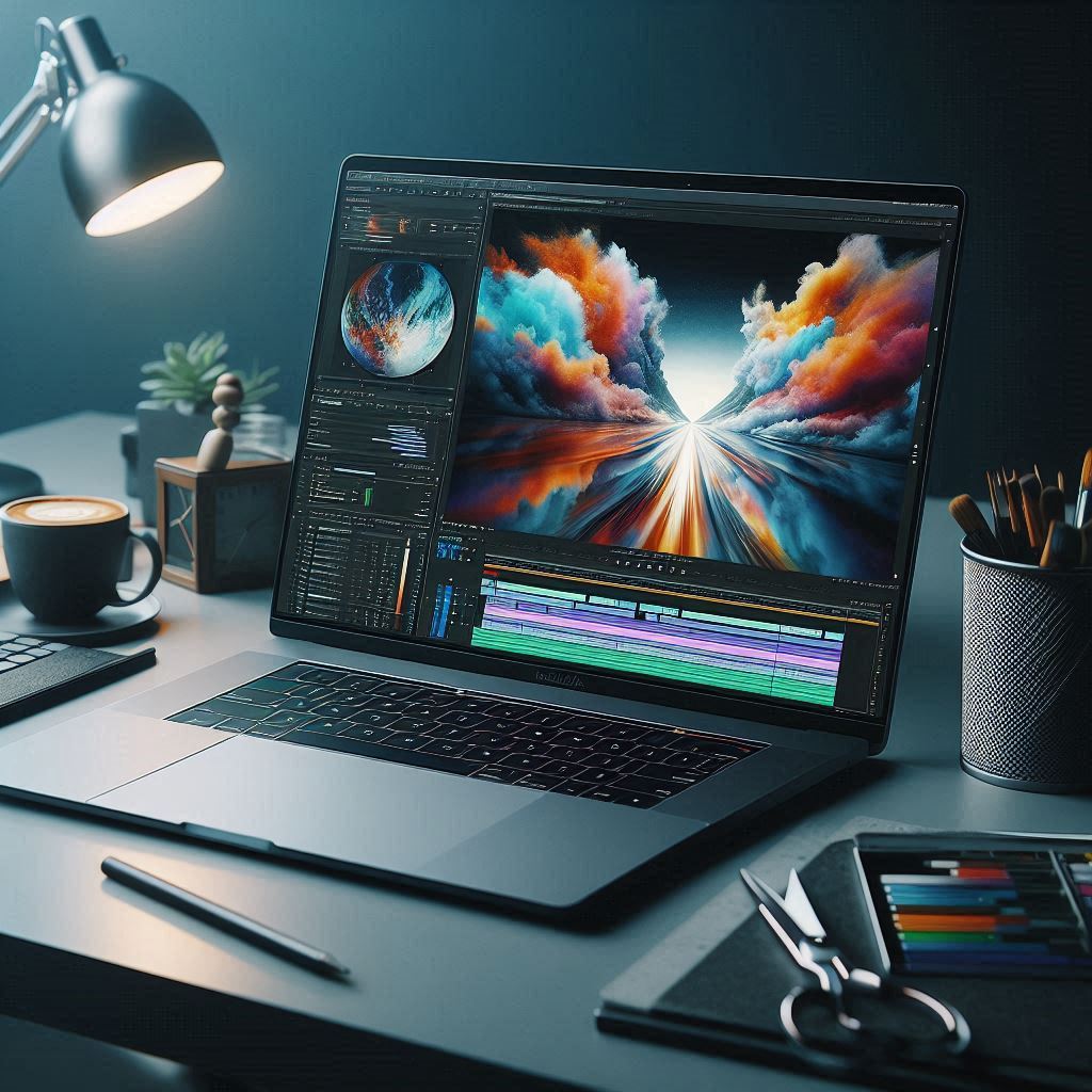 Apple MacBook Pro M4 on a desk with a modern minimalist aesthetic